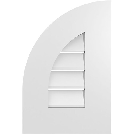 Ekena Millwork Quarter Round Top Left Surface Mount PVC Gable Vent w/ 3-1/2"W x 1"P Standard Frame, 12"W x 18"H GVPQL12X1801SF
